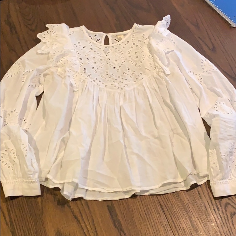 White Ruffled Top